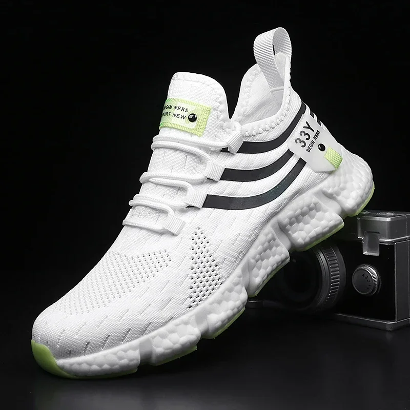 Breathable Mesh Athletic Shoes - 남성용 메쉬 통기성 운동화, 경량 미끄럼
