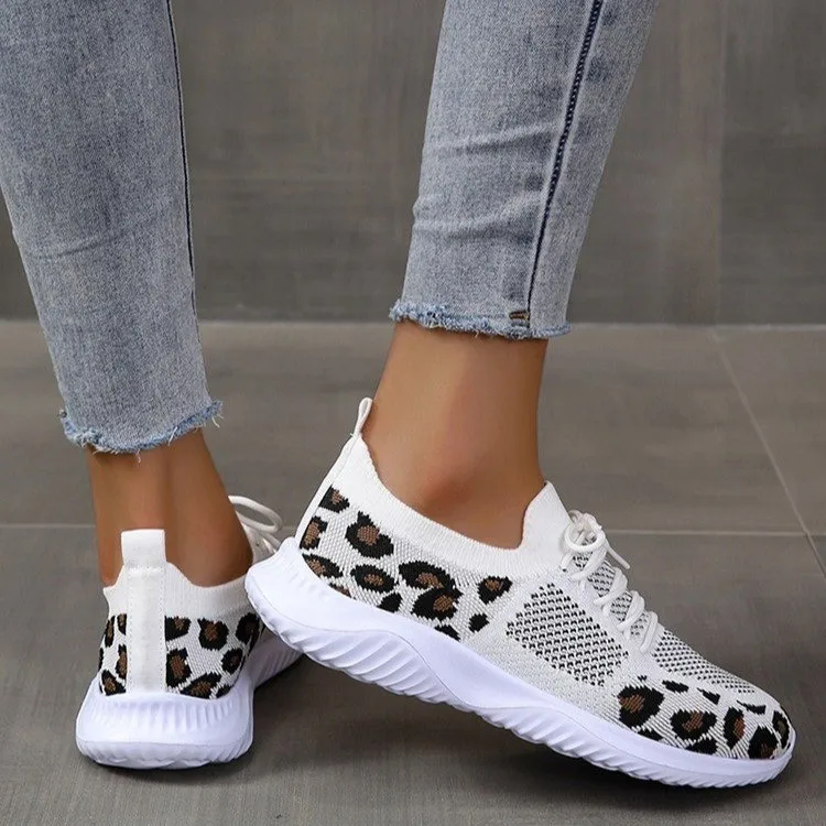 새로운 여름용 여성용 니트 메쉬 소재의 통기성이 좋은  - Knit Fabric Lace Up Sneakers 리뷰 및 가격